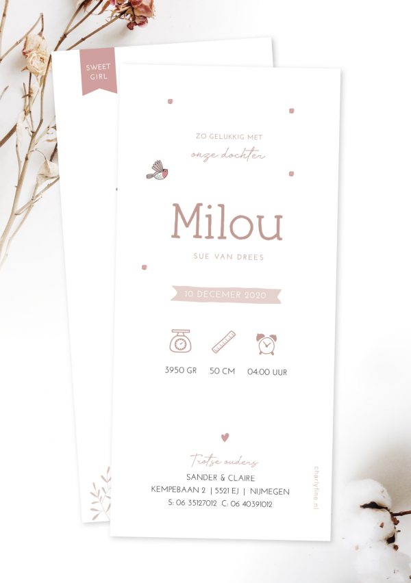Geboortekaartje Autumn Winter Floral - Afbeelding 3