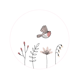 Sluitsticker Floral bird