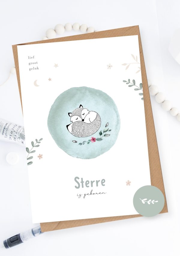 Geboortekaartje Little love Fox