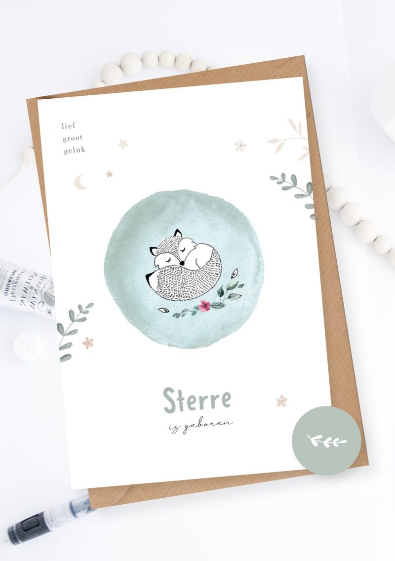 Geboortekaartje Little love Fox