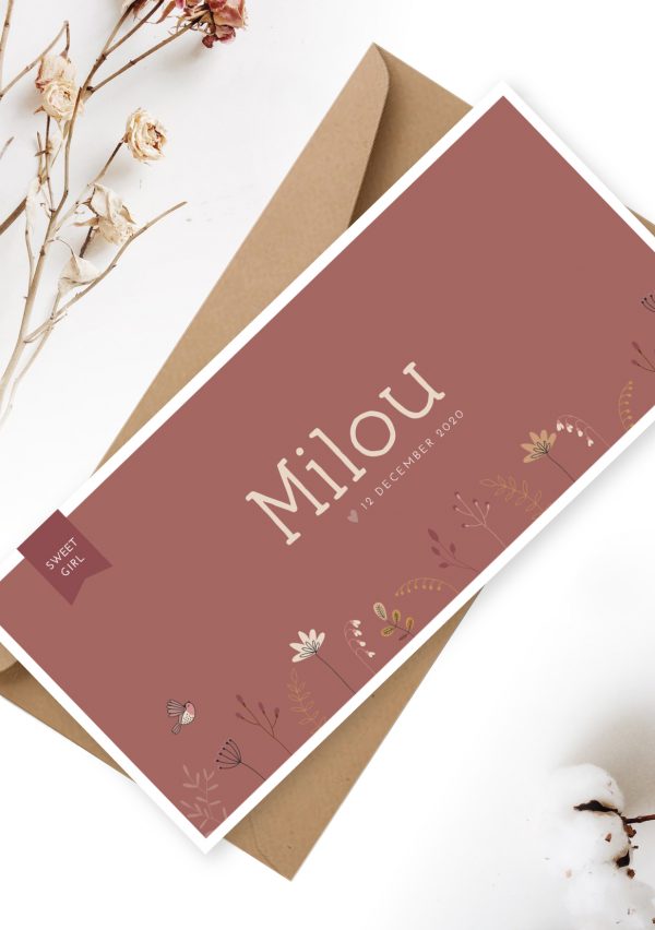 Geboortekaartje Autumn Winter Floral liggend - Afbeelding 2