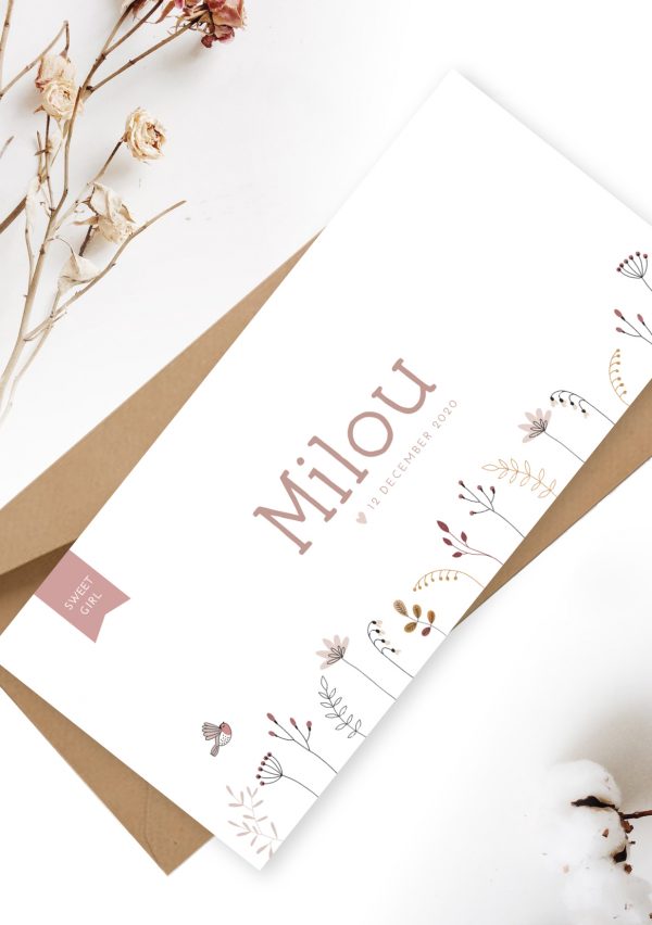 Geboortekaartje Autumn Winter Floral liggend - Afbeelding 3